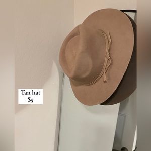 Tan wide brim hat